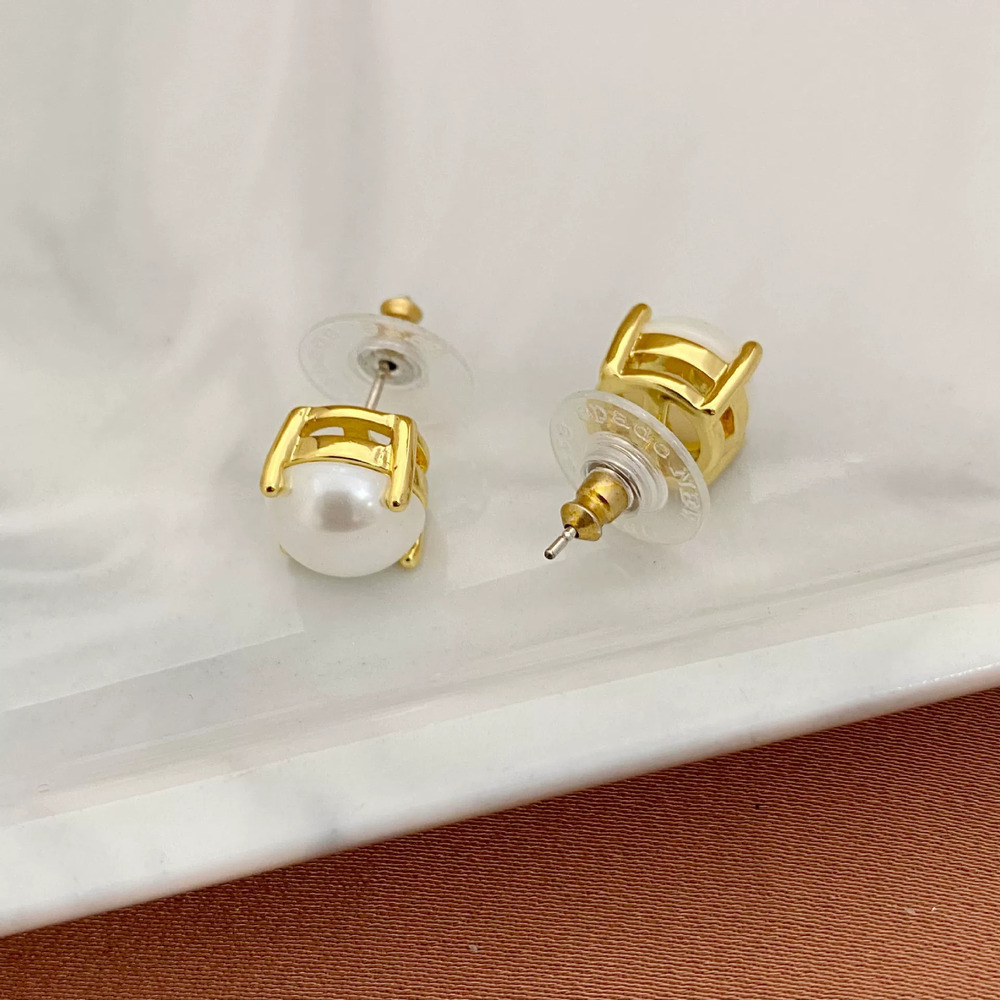 Kate SPADE Small Pearl Square Stud Earrings Metal - Picture 3 of 6